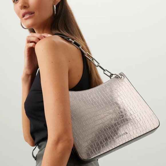 STINE GOYA Handbags - Stine Goya Lexie Shoulder Bag in Silver Metallic
